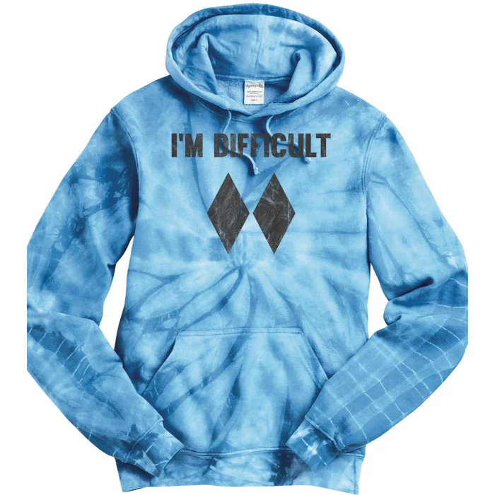 Funny Gift Im Difficult Double Black Diamond Ski Snowboard Tie Dye Hoodie