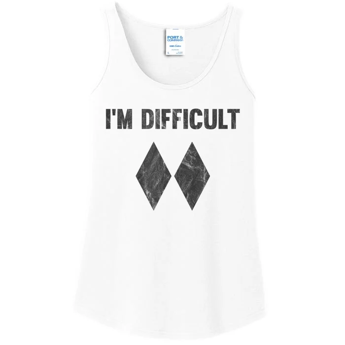 Funny Gift Im Difficult Double Black Diamond Ski Snowboard Ladies Essential Tank