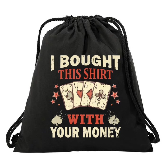 Funny Gambling I Poker Card Player Gaming Icon Drawstring Bag