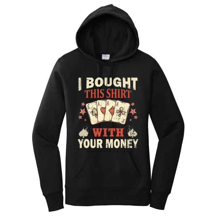 Funny Gambling I Poker Card Player Gaming Icon Women's Pullover Hoodie