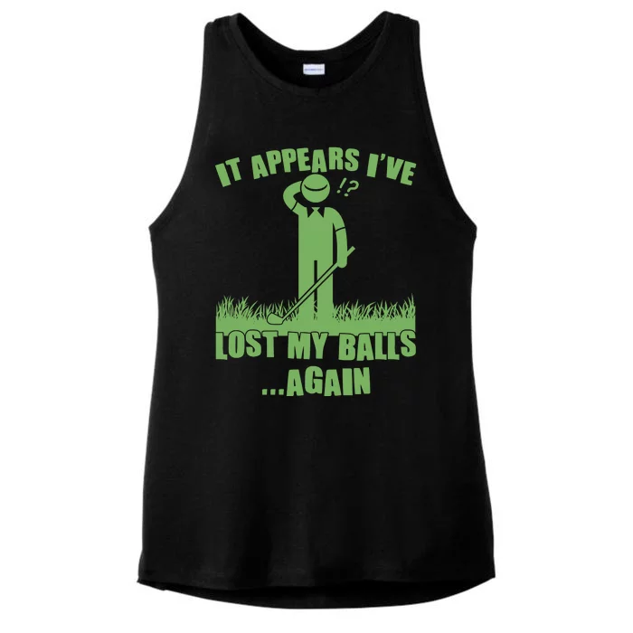 Funny Golf It Appears Ive Lost My Balls Again Ladies Tri-Blend Wicking Tank