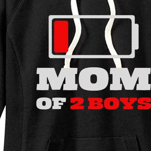 Funny Gift Ideas For Mother's Day Mom Of 2 Boys Women's Fleece Hoodie