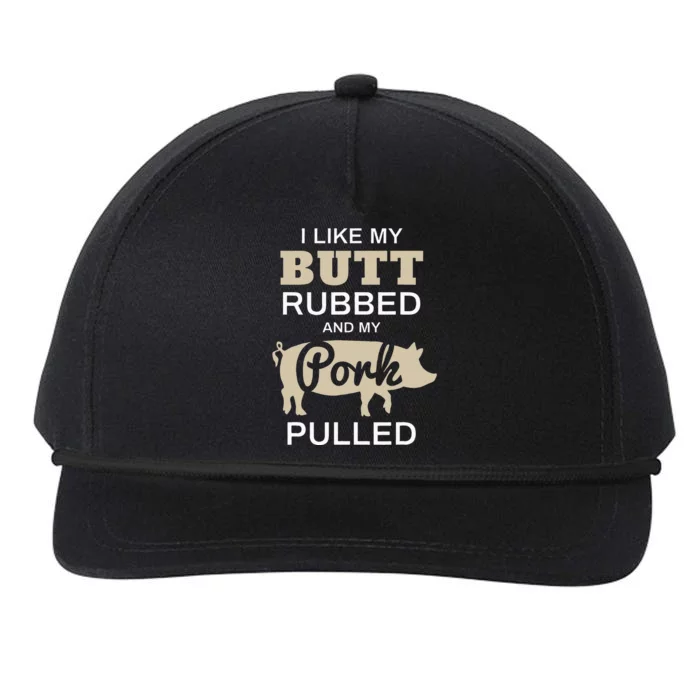 Funny Grilling I Like My Butt Rubbed BBQ Snapback Five-Panel Rope Hat