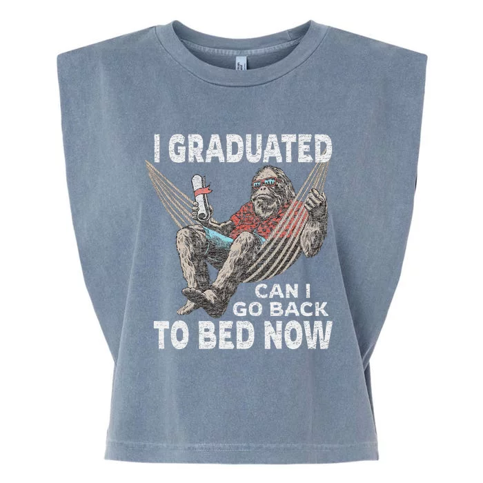 Funny Graduation I Graduated Can I Go Back To Bed Now Garment-Dyed Women's Muscle Tee