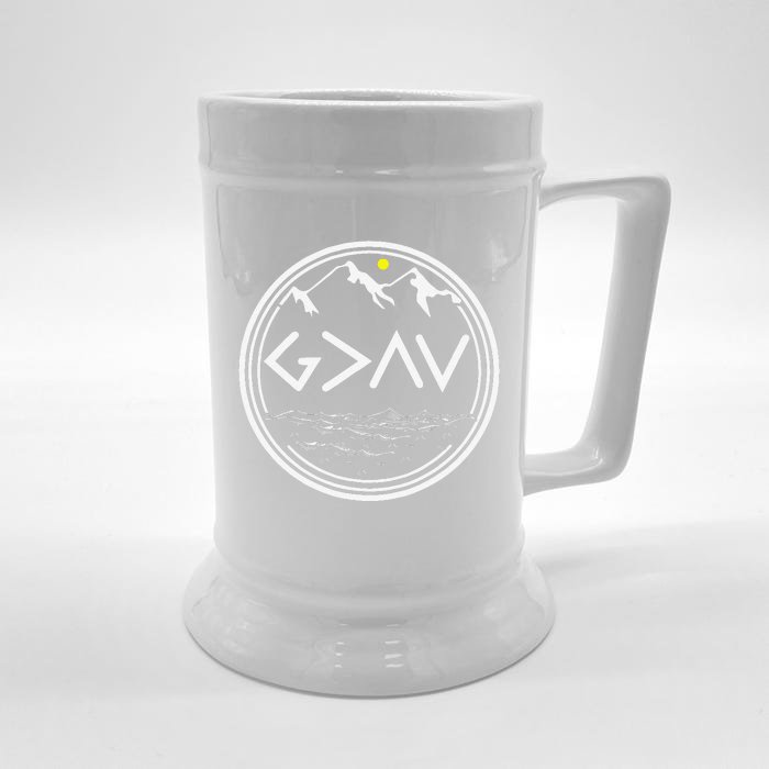 funny God Is Greater Than The Highs And Lows Front & Back Beer Stein