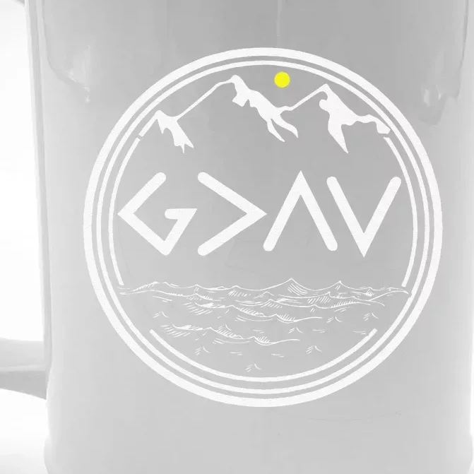 funny God Is Greater Than The Highs And Lows Front & Back Beer Stein