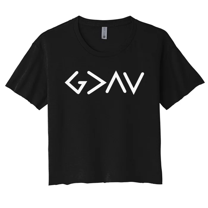 funny God Is Greater Than The Highs And Lows Women's Crop Top Tee