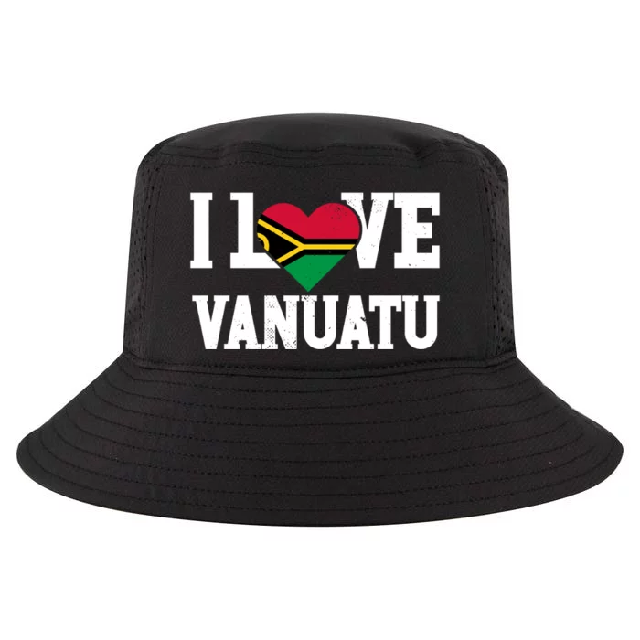 Funny Gift I Love Vanuatu Flag Proud Sports Cool Comfort Performance Bucket Hat