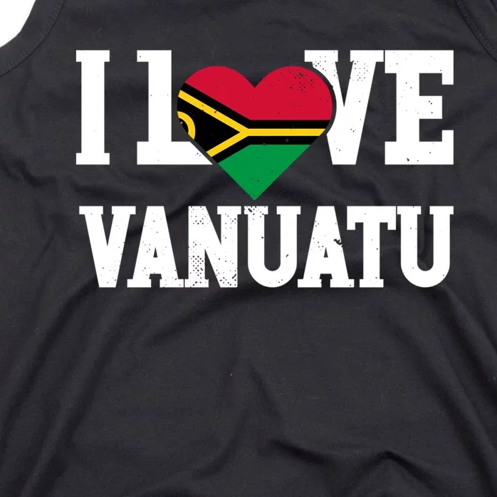 Funny Gift I Love Vanuatu Flag Proud Sports Tank Top