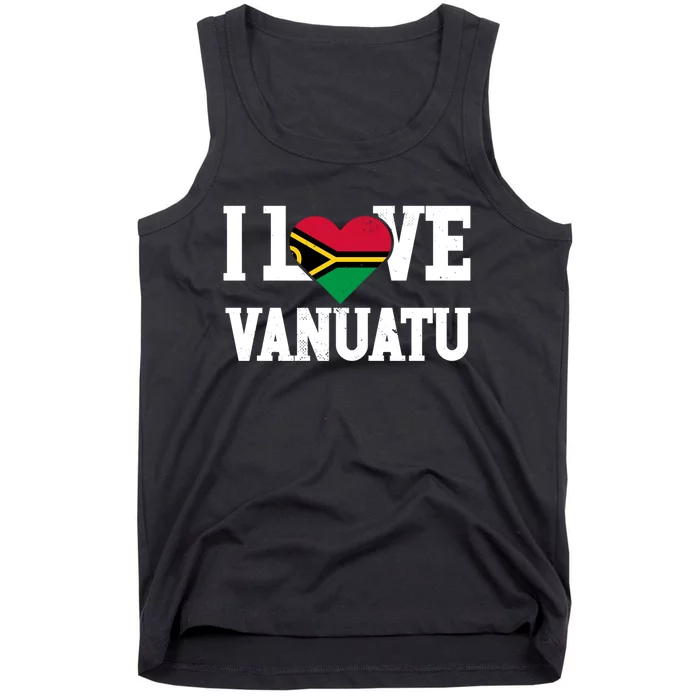 Funny Gift I Love Vanuatu Flag Proud Sports Tank Top