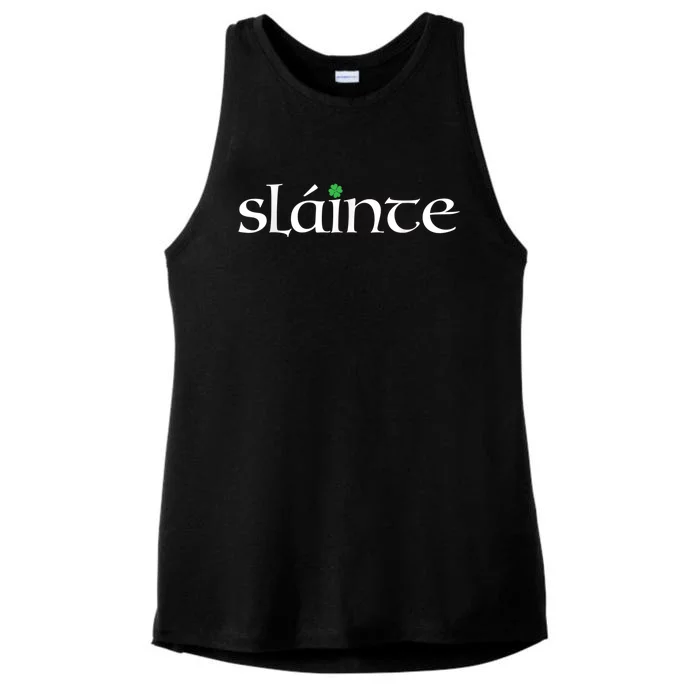 Funny Gift Irish Gaelic Slainte Gift Ladies Tri-Blend Wicking Tank