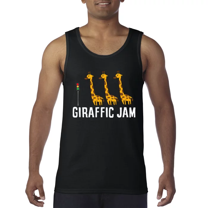 Funny Giraffic Jam Cute Giraffe Giraffe Pun Cute Giraffe Tank Top