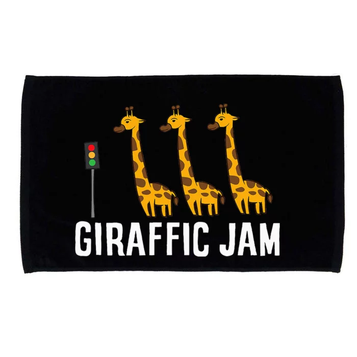 Funny Giraffic Jam Cute Giraffe Giraffe Pun Cute Giraffe Microfiber Hand Towel