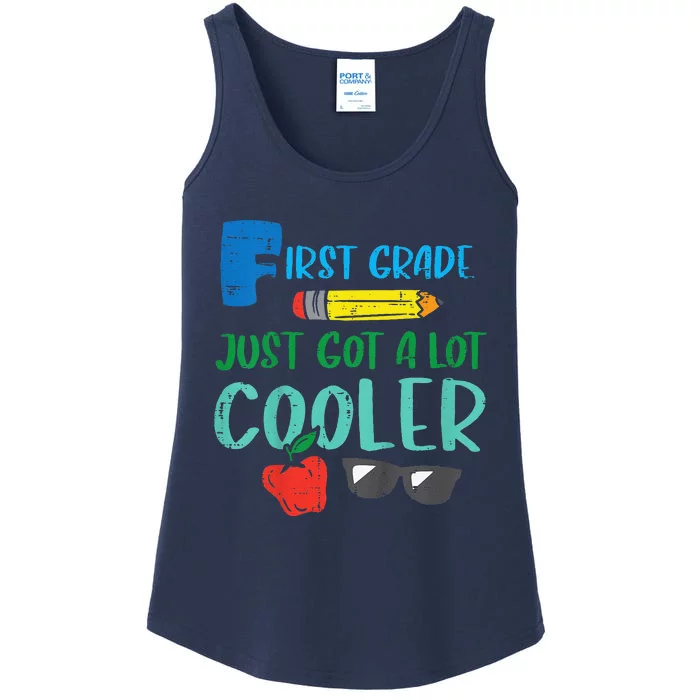 First Grade Just Got Cooler 1st First Day Of School Ladies Essential Tank