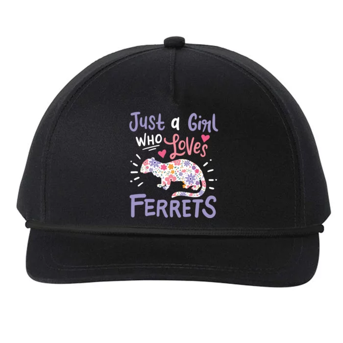 Ferret Gift Just A Girl Who Loves Ferrets Ferret Lovers Snapback Five-Panel Rope Hat