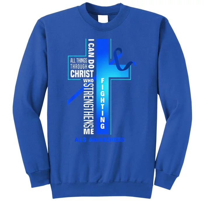 Faith God Jesus Christ ALS Warrior ALS Fighter ALS Awareness Sweatshirt