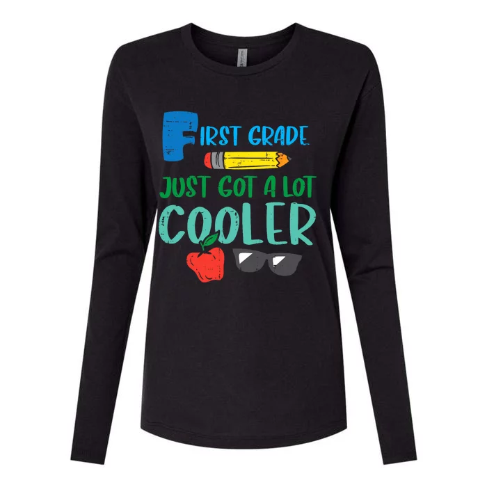 First Grade Just Got Cooler 1st First Day Of School Boy Womens Cotton Relaxed Long Sleeve T-Shirt