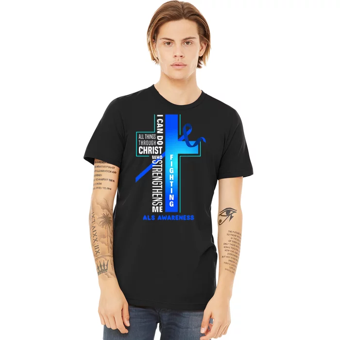 Faith God Jesus Christ Als Warrior Als Fighter Als Awareness Premium T-Shirt