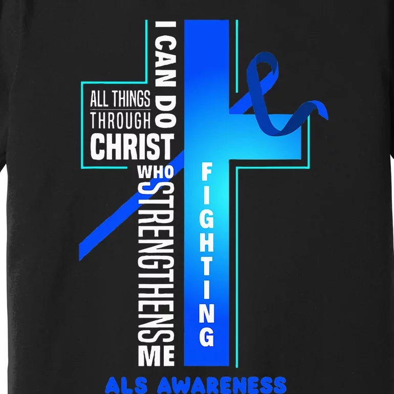 Faith God Jesus Christ Als Warrior Als Fighter Als Awareness Premium T-Shirt