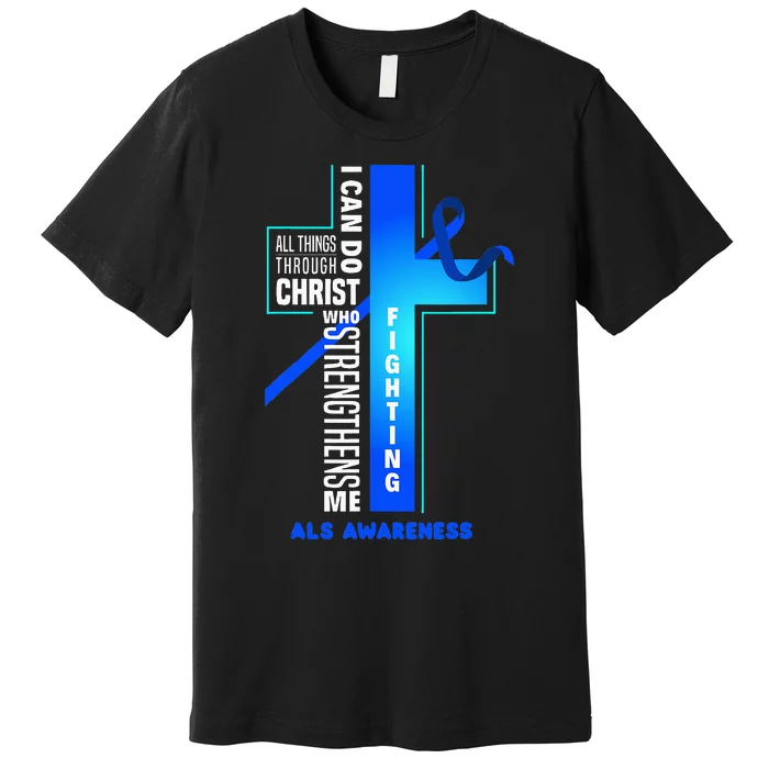 Faith God Jesus Christ Als Warrior Als Fighter Als Awareness Premium T-Shirt