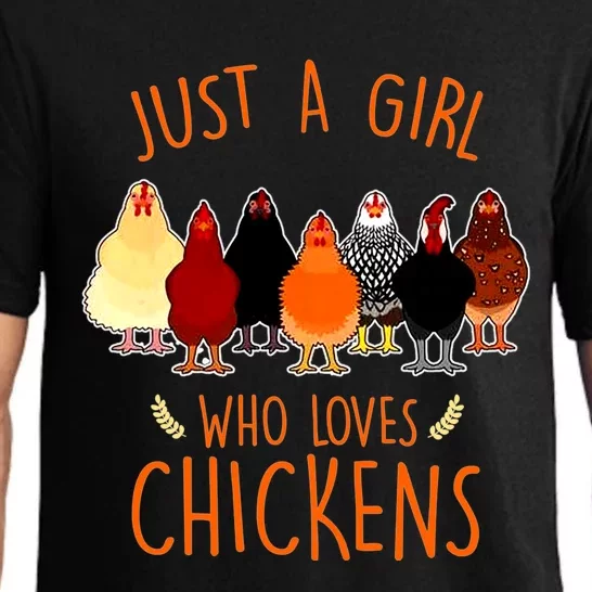 Funny Gift Just A Girl Who Loves Chickens Pajama Set