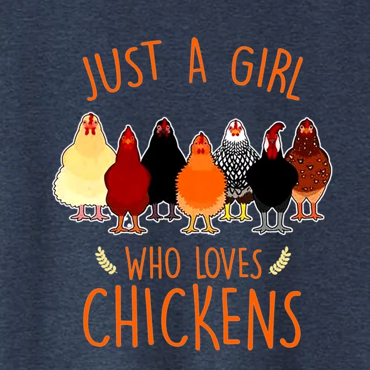 Funny Gift Just A Girl Who Loves Chickens Women's Crop Top Tee