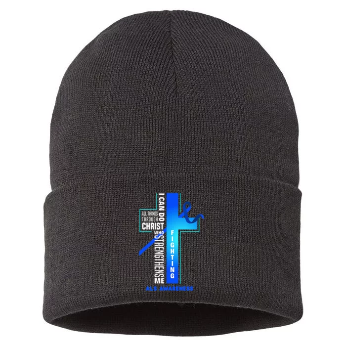 Faith God Jesus Christ ALS Warrior ALS Fighter ALS Awareness Sustainable Knit Beanie