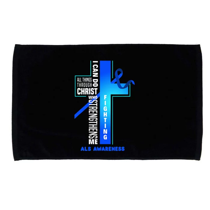 Faith God Jesus Christ ALS Warrior ALS Fighter ALS Awareness Microfiber Hand Towel