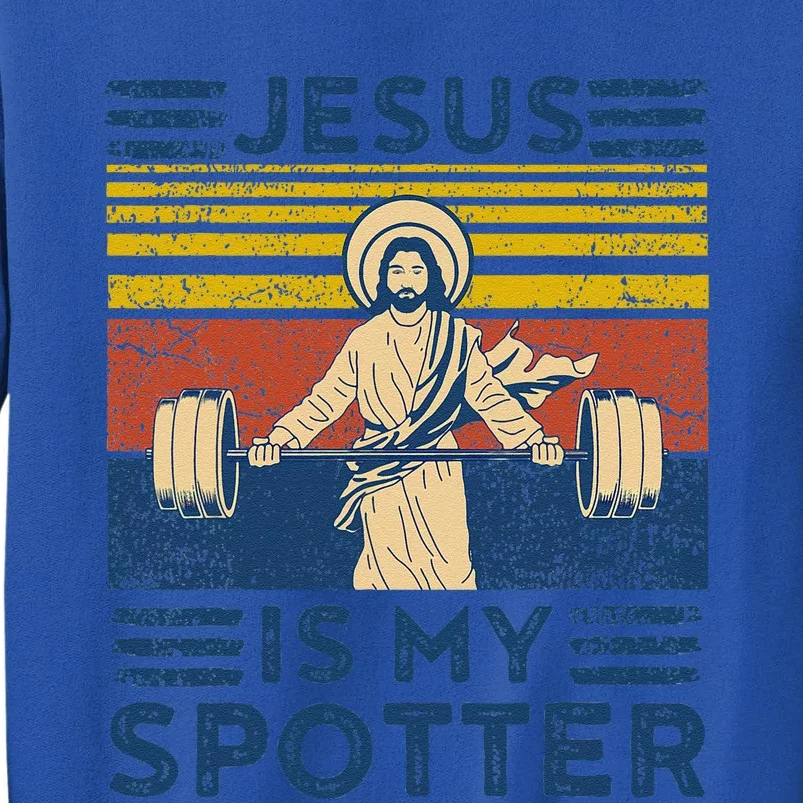 Funny Gym Jesus Is My Spotter Funny Workout Jesus Sweatshirt