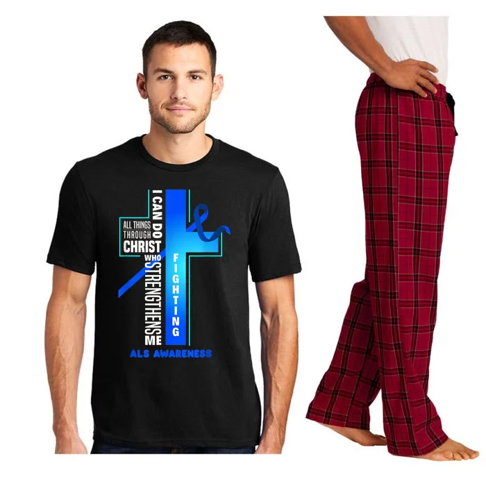 Faith God Jesus Christ ALS Warrior ALS Fighter ALS Awareness Pajama Set