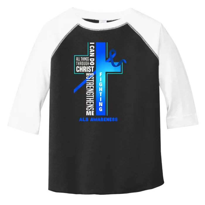 Faith God Jesus Christ ALS Warrior ALS Fighter ALS Awareness Toddler Fine Jersey T-Shirt