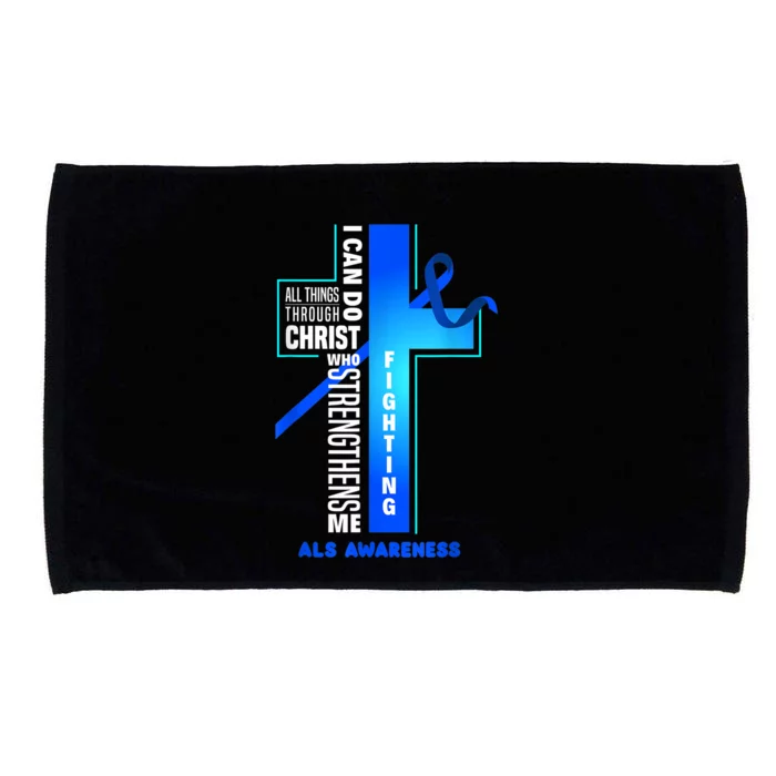 Faith God Jesus Christ ALS Warrior ALS Fighter ALS Awareness Microfiber Hand Towel