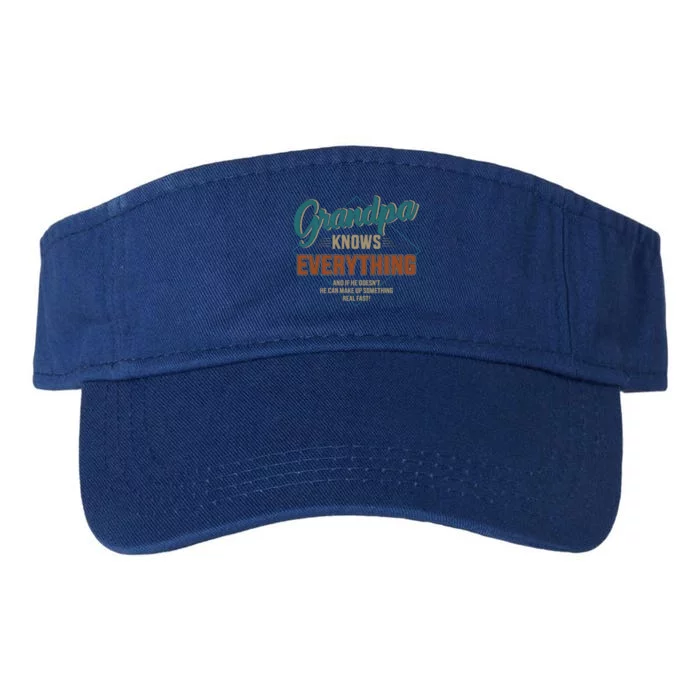 Funny Grandpa Knows Everything For Father's Day Gift Valucap Bio-Washed Visor