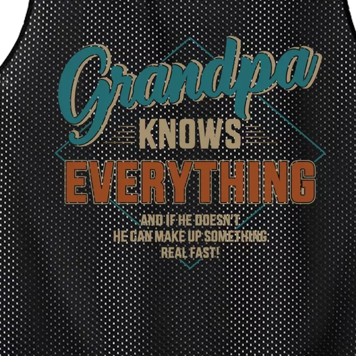 Funny grandpa knows everything for father's day Mesh Reversible Basketball Jersey Tank