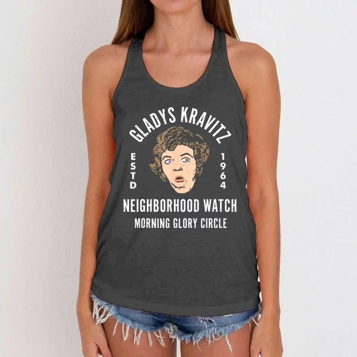 Funny Gladys Kravitz Neighborhood Watch Unisex Women's Knotted Racerback Tank