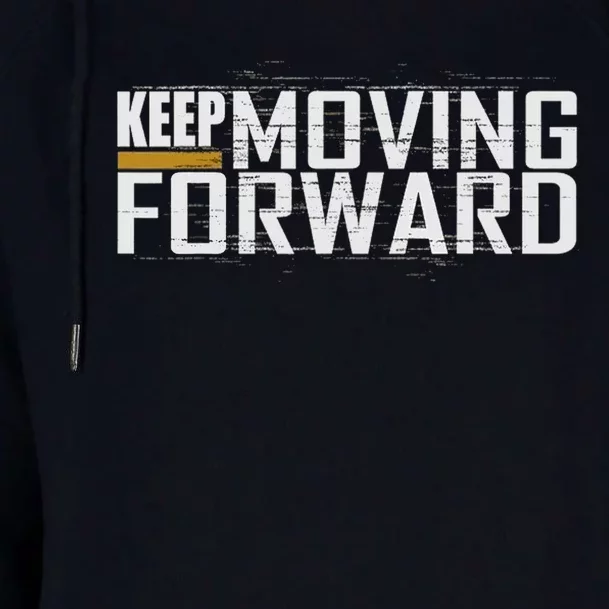 Fitness Gym Keep Moving Forward (Art In Front And Back) Womens Funnel Neck Pullover Hood