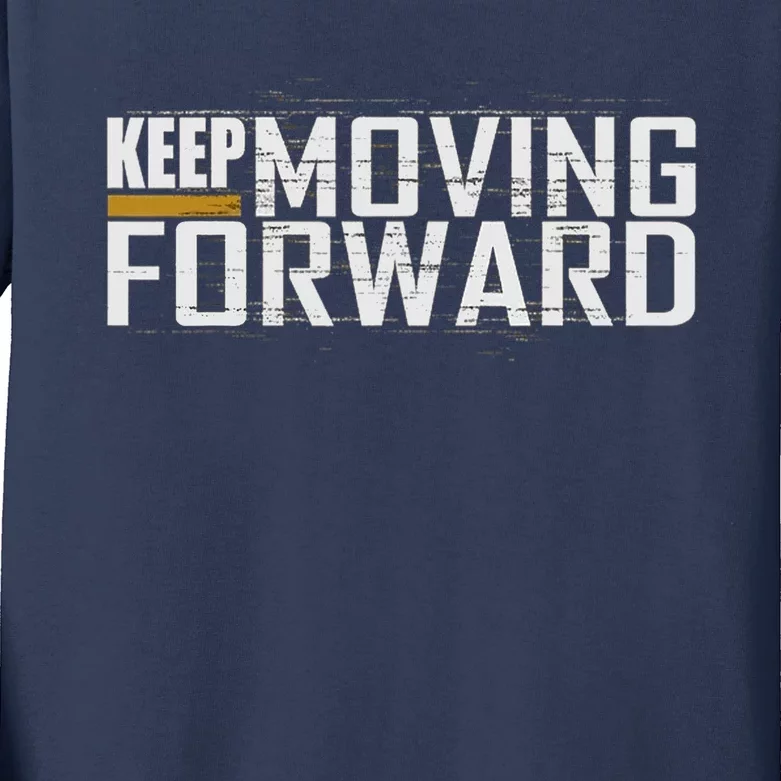 Fitness Gym Keep Moving Forward (Art In Front And Back) Kids Long Sleeve Shirt