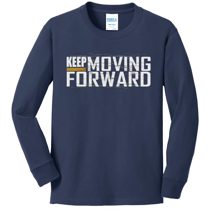 Fitness Gym Keep Moving Forward (Art In Front And Back) Kids Long Sleeve Shirt