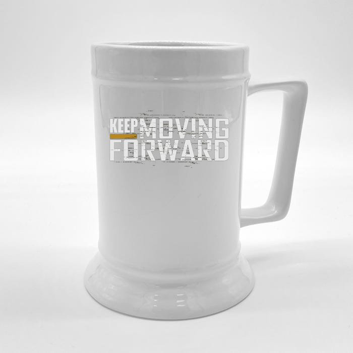 Fitness Gym Keep Moving Forward (Art In Front And Back) Front & Back Beer Stein