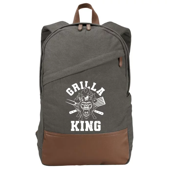 Funny Grilla King Gorilla King Of The Grill Cotton Canvas Backpack