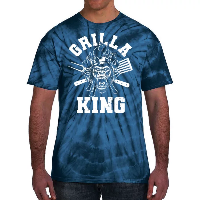 Funny Grilla King Gorilla King Of The Grill Tie-Dye T-Shirt