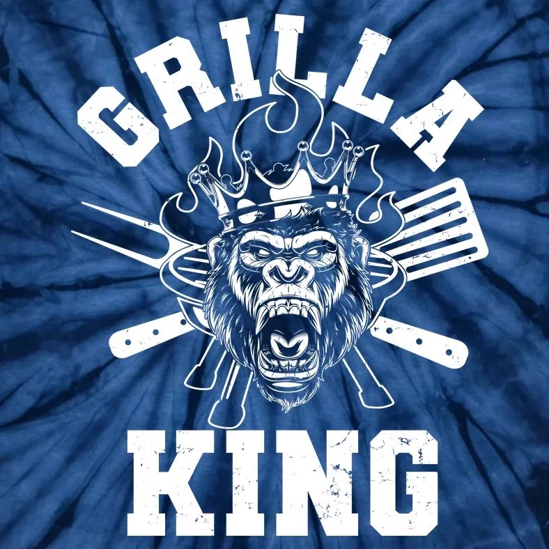 Funny Grilla King Gorilla King Of The Grill Tie-Dye T-Shirt