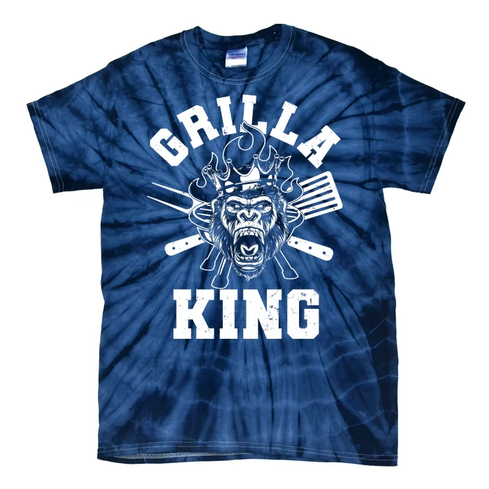 Funny Grilla King Gorilla King Of The Grill Tie-Dye T-Shirt