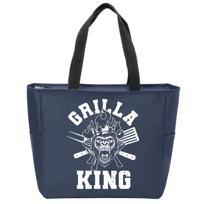 Funny Grilla King Gorilla King Of The Grill Zip Tote Bag