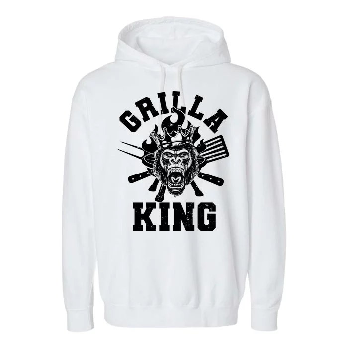 Funny Grilla King Gorilla King Of The Grill Garment-Dyed Fleece Hoodie