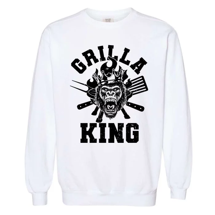 Funny Grilla King Gorilla King Of The Grill Garment-Dyed Sweatshirt