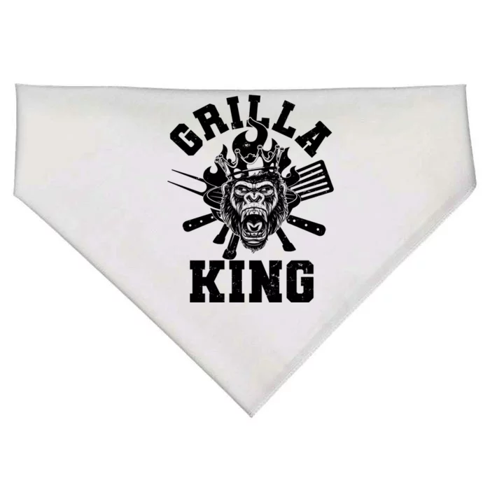 Funny Grilla King Gorilla King Of The Grill USA-Made Doggie Bandana