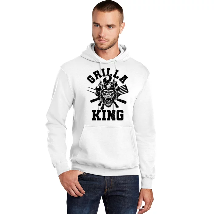 Funny Grilla King Gorilla King Of The Grill Hoodie