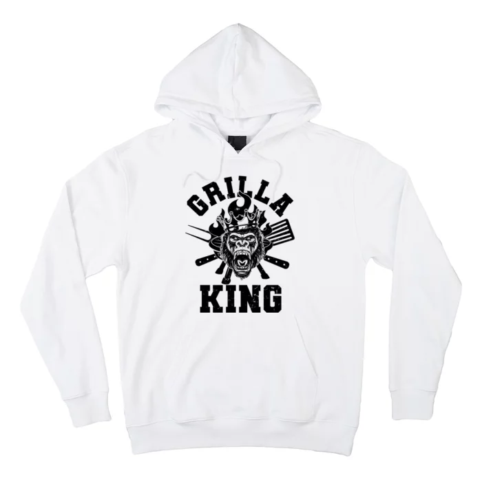 Funny Grilla King Gorilla King Of The Grill Hoodie