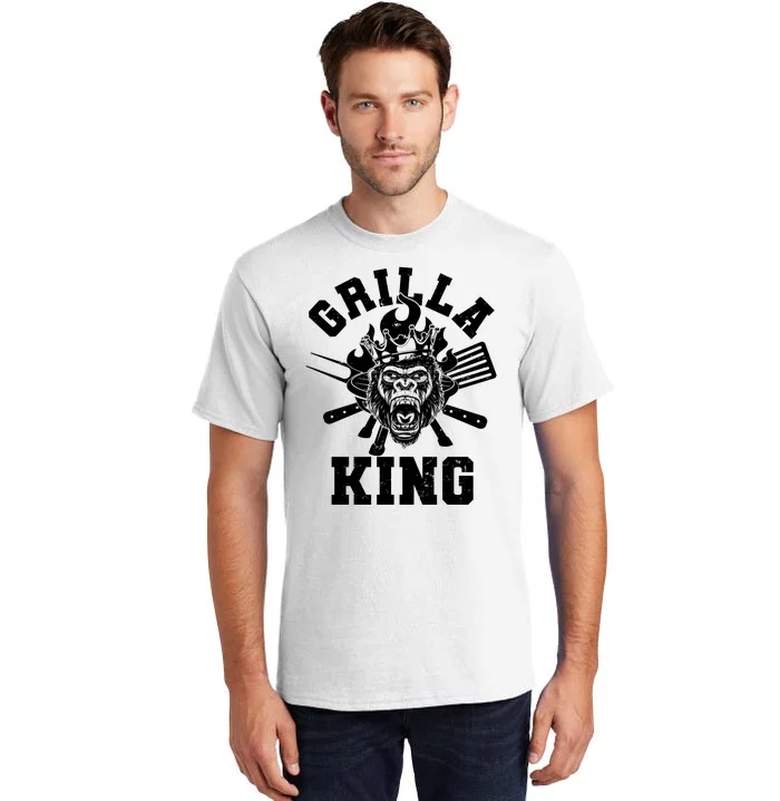 Funny Grilla King Gorilla King Of The Grill Tall T-Shirt